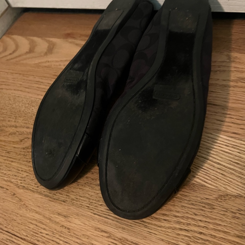 Coach Black Ballet Flats with Logo Accent - Picture 3 of 7
